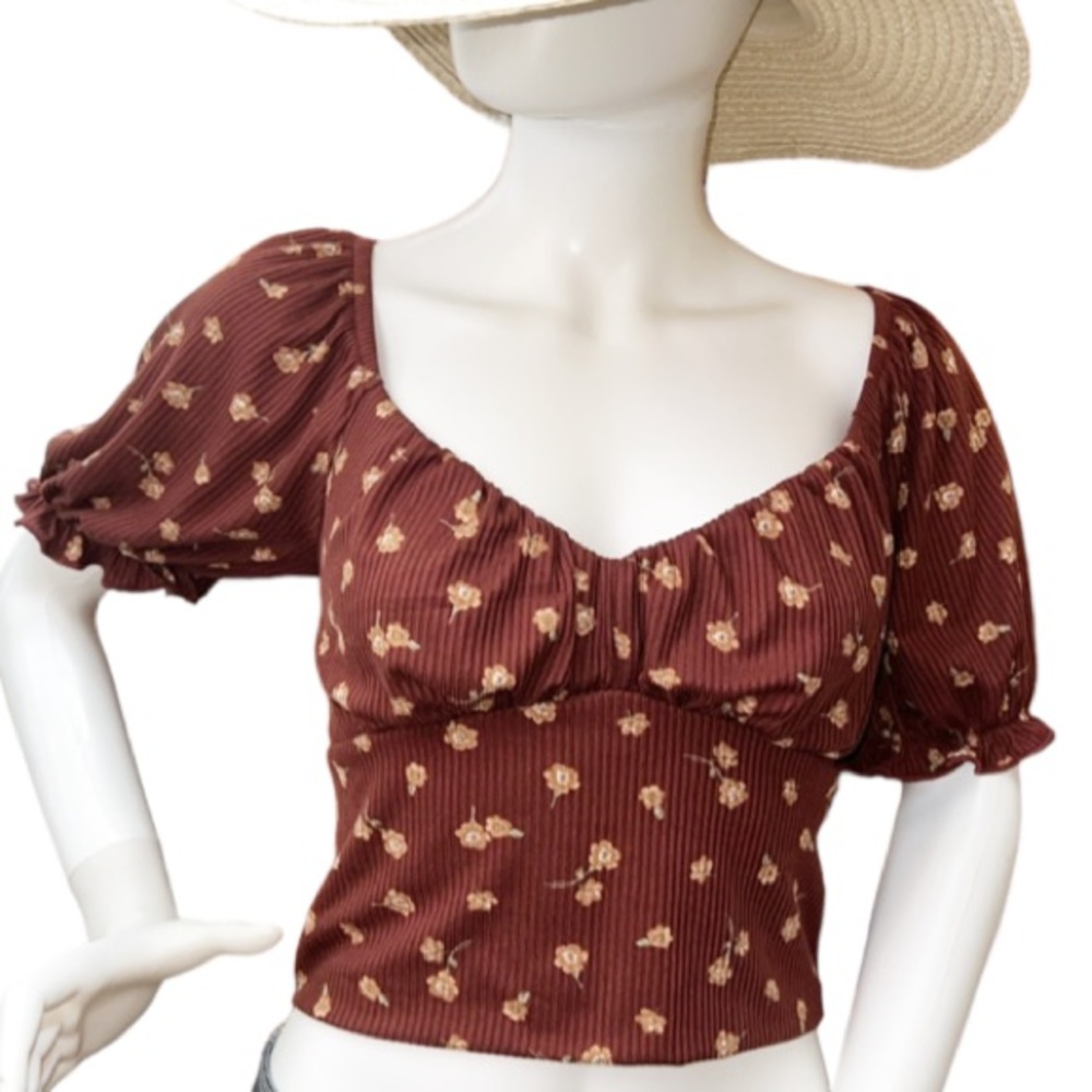 Originality / crop top size medium mocha brown, NWT